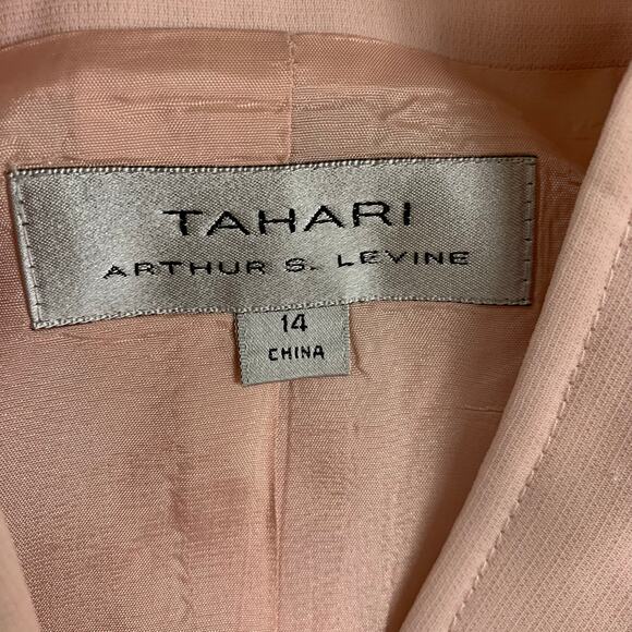 Tahari ASL Size 14 Women's Blazer Jacket Pink With Flower Brooch Formal - Picture 8 of 9